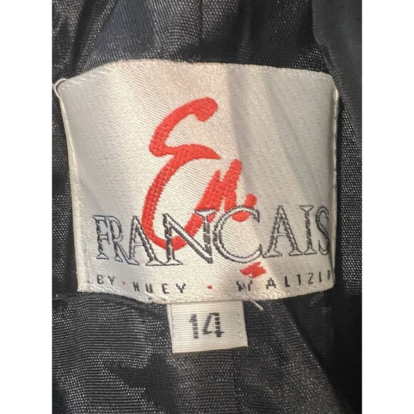 Vintage En Francais black sleeveless gown with a halter neckline Flowing Size 12 - Picture 7 of 9